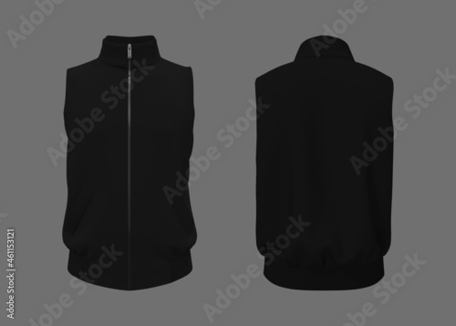 Vest tracksuit jacket mockup, 3d illustration, 3d rendering photo