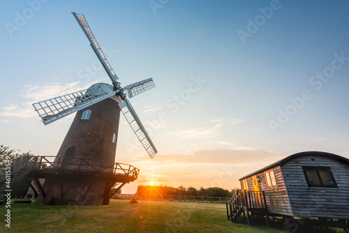 Wilton Windmill at sunrise on a mid summer clear morning,Wiltshire,England,UK. photo