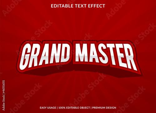 grand master text effect template use for business brand and logo