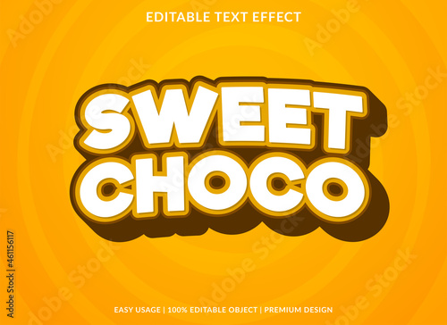 sweet choco text effect template use for business brand and logo