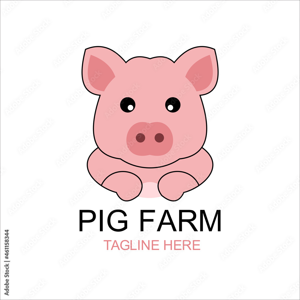 pig logo mascot template Stock Vector | Adobe Stock