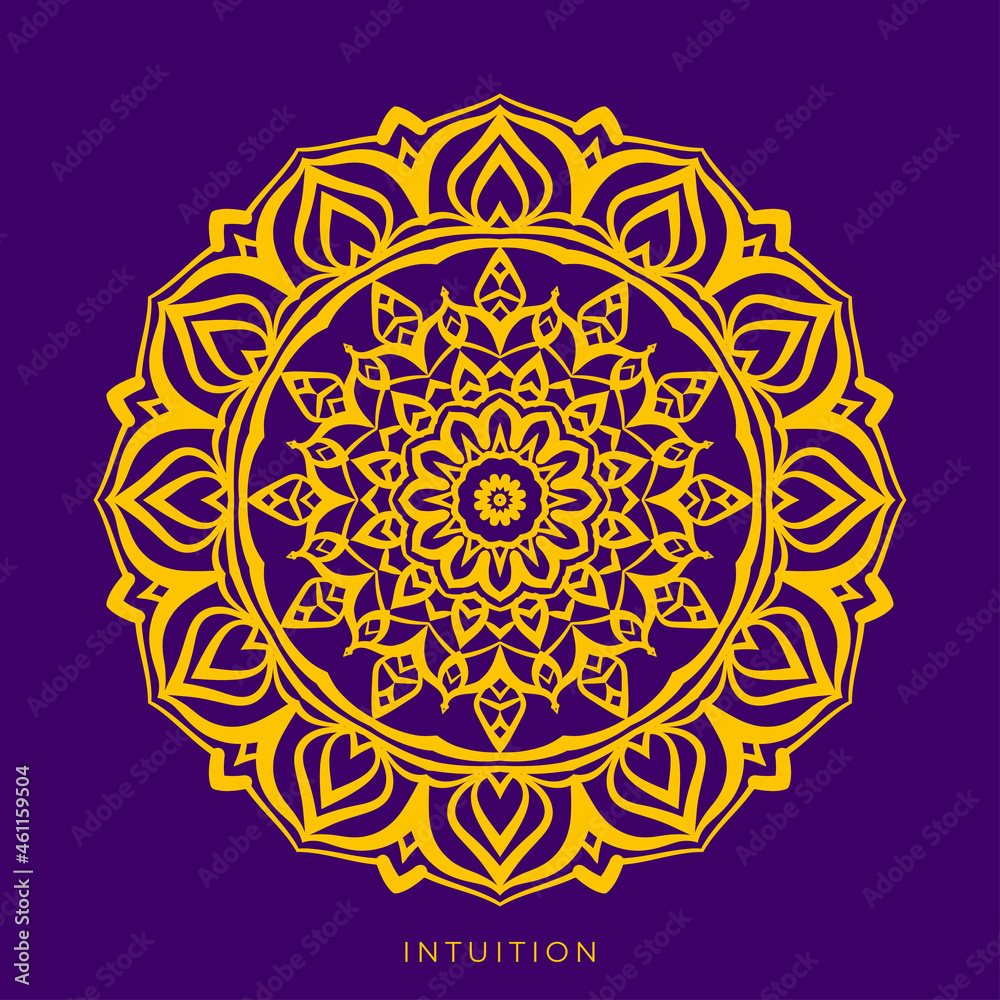 abstract intuitive mandala art circular motif design round traditional ornament for web or print vector element