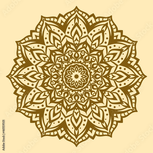 abstract mandala art circular motif design round traditional ornament for web or print vector element