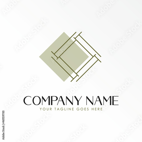 line ornament type and square image graphic icon logo design abstract concept vector stock. Can be used as a symbol related to motif or interior