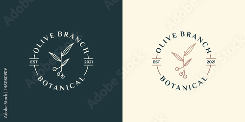 creative vintage olive branch logo design for your business spa, fashion, cosmetic, and health