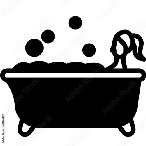 bath tub solid line icon