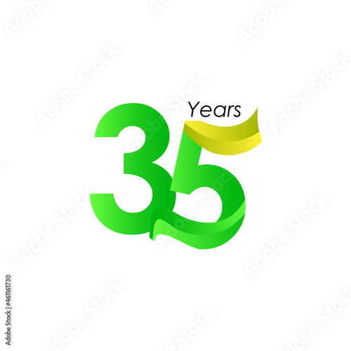 35 Years Anniversary Celebration Vector Template Design Illustration