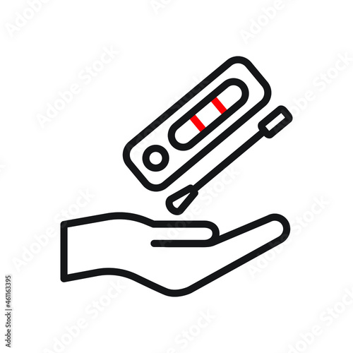 Hand holding swab test icon design vector illustration