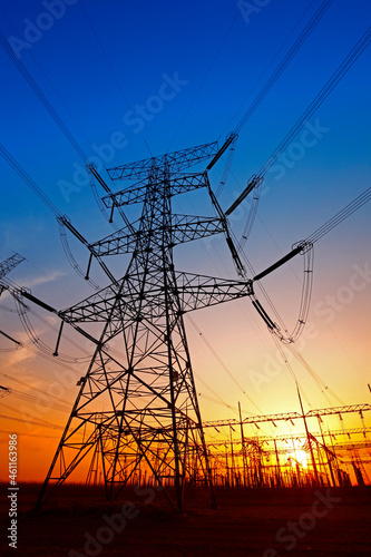 High voltage electric tower line © pdm
