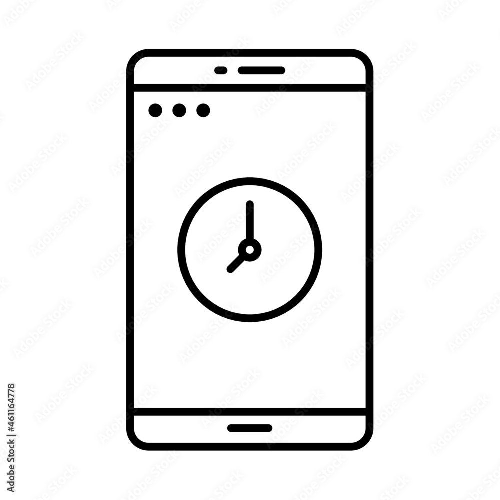 clock application line icon vector design, editable stroke line icon clock application line icon vector design, editable stroke line icon