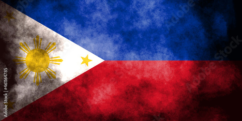 Closeup of grunge Philippine flag