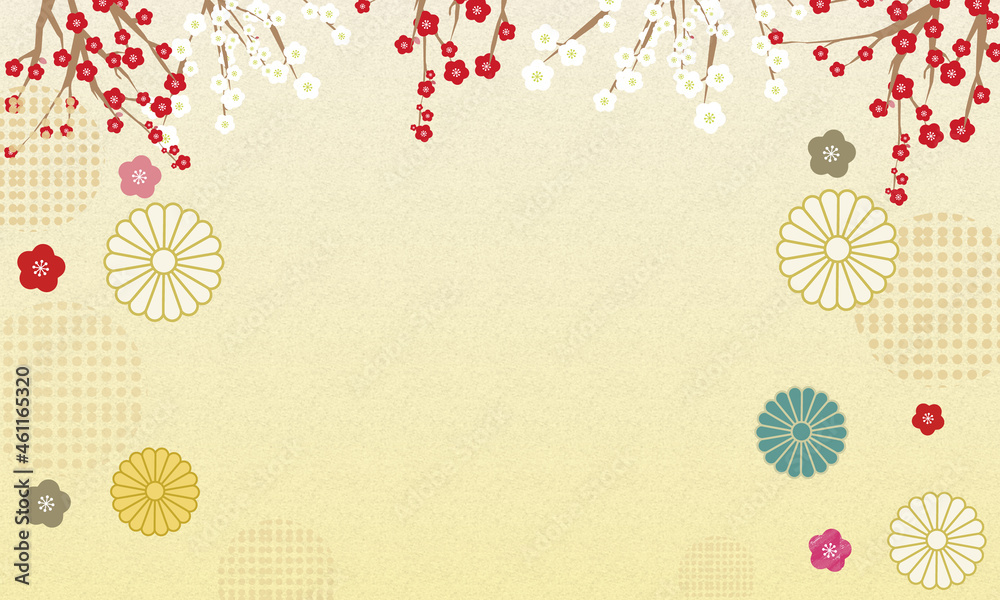 背景に使いやすい豪華に見える菊のベクター和模様のフレーム Stock Vector Adobe Stock