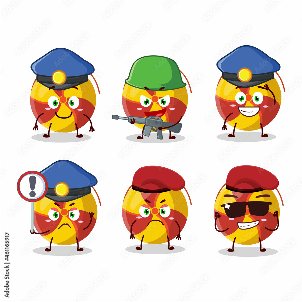 A dedicated Police officer of ground spinners fireworks mascot design style
