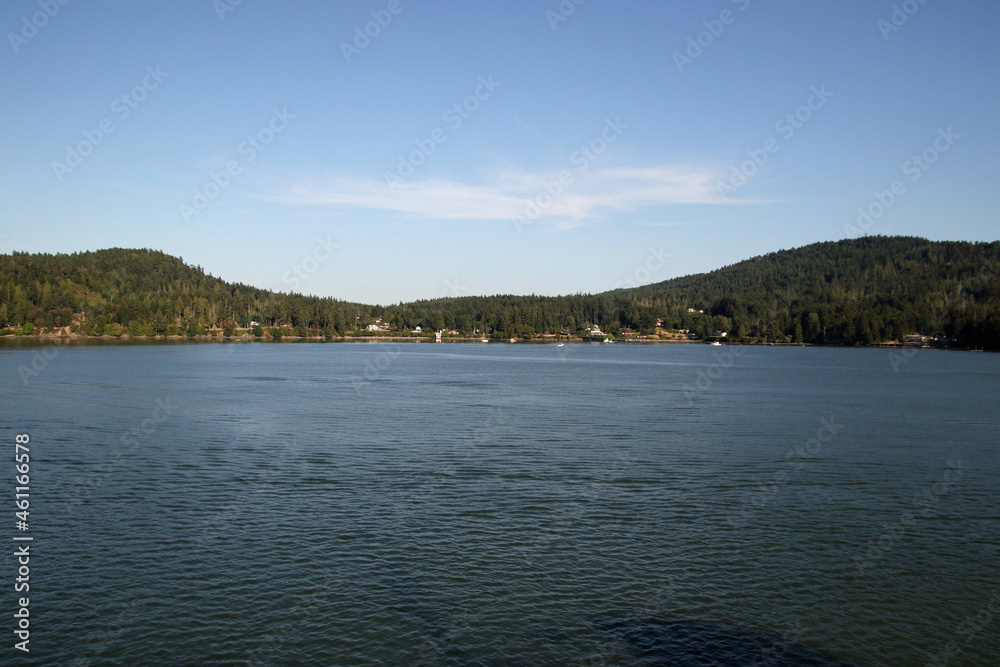 A small community on the edge of a bay A small community on the edge of a bay