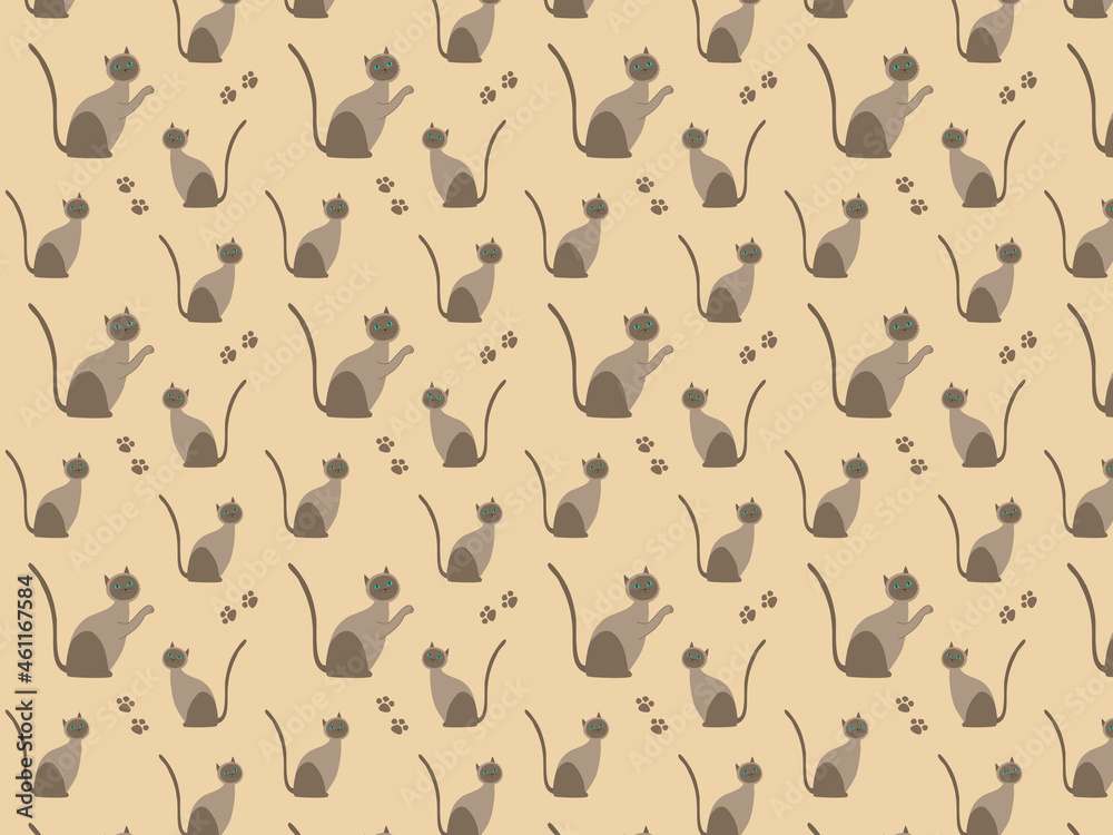 Pattern with siamese cats Pattern with siamese cats