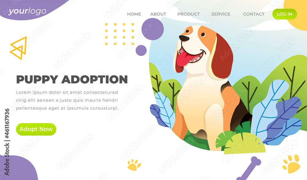 Puppy Adopt - Vector Landing Page