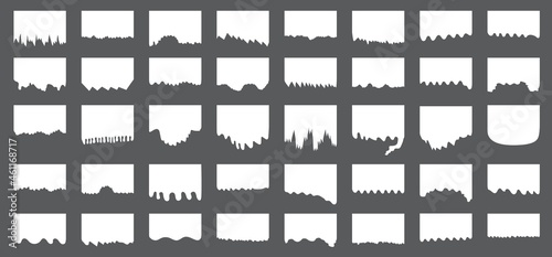 Set of ripped and torn blank paper background. Vector