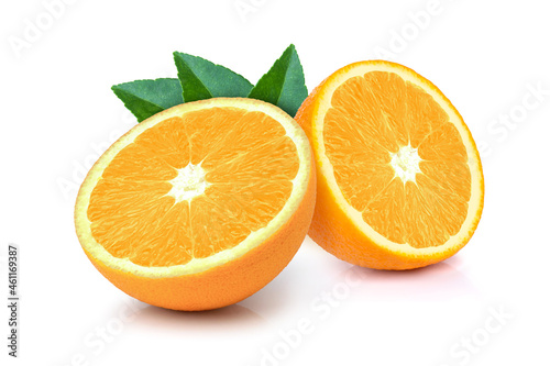 slice of orange onwhite 