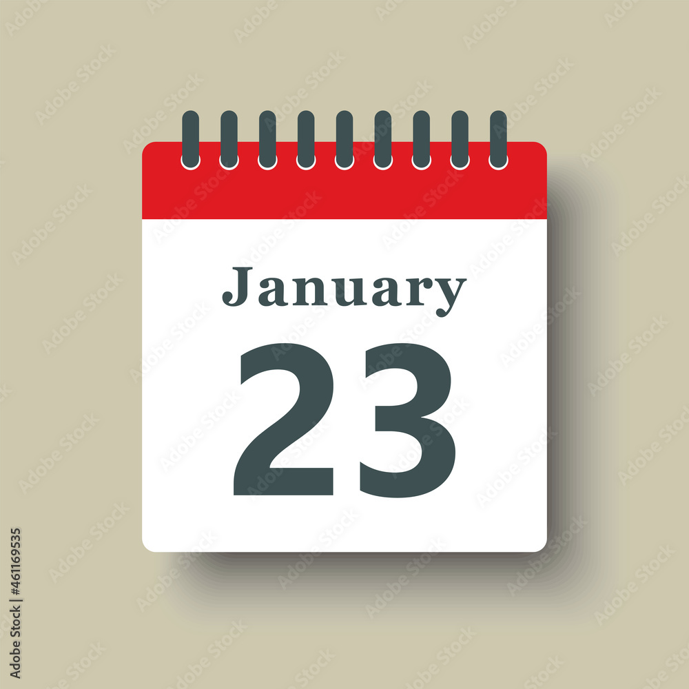 Icon day date 23 January, template calendar page Icon day date 23 January, template calendar page