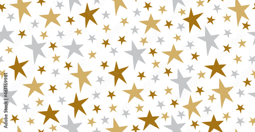 Sterne gold silber nahtloses Muster für Jubiläum, Party, Geburtstag, Weihnachten, Einladungen, Karten und Papier. Sterne gold silber nahtloses Muster für Jubiläum, Party, Geburtstag, Weihnachten, Einladungen, Karten und Papier.