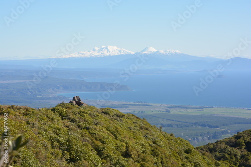Lake Taupo and Ruapehu from Mt Tauhara