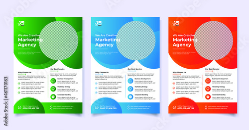 Creative and modern digital marketing agency a4 flyer template