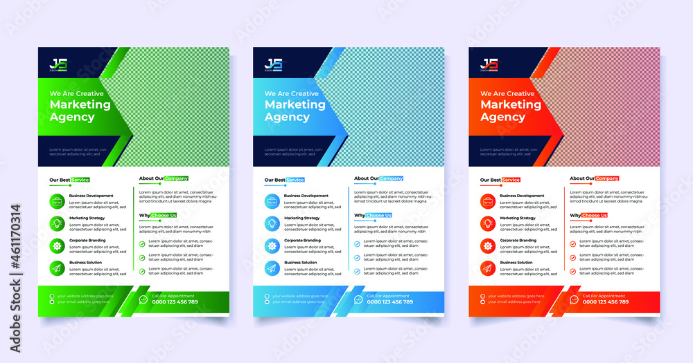 Creative and modern digital marketing agency a4 flyer template