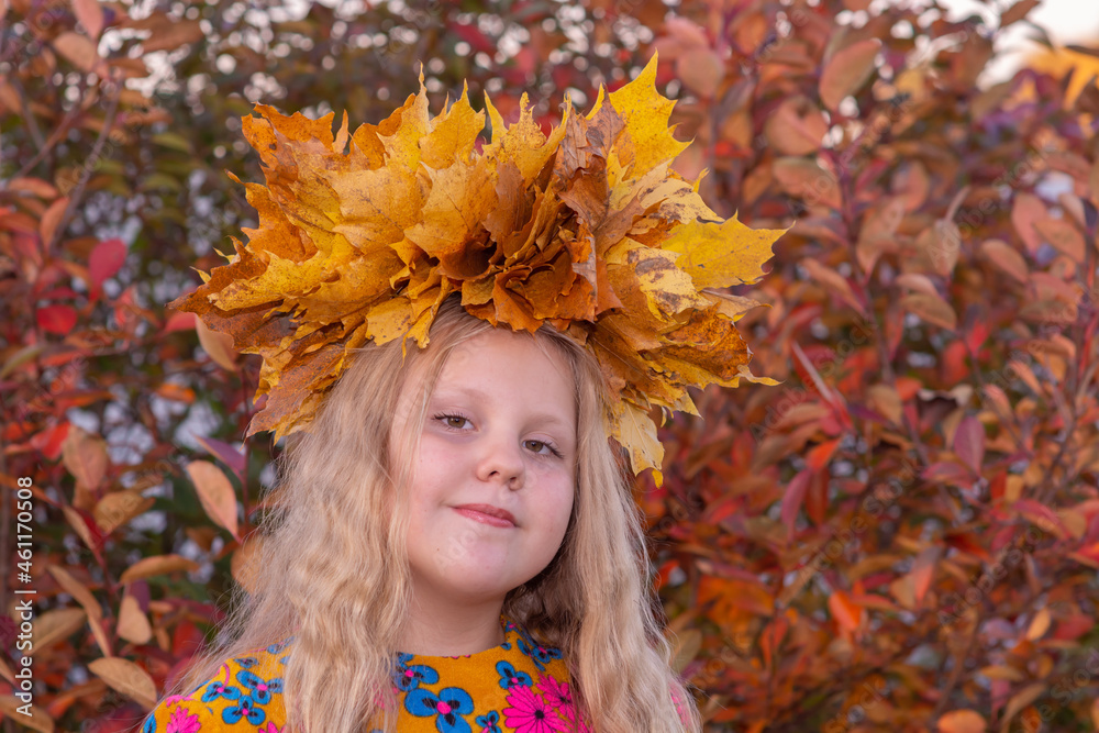  Portrait. A beautiful, elegant girl. The child is a model.