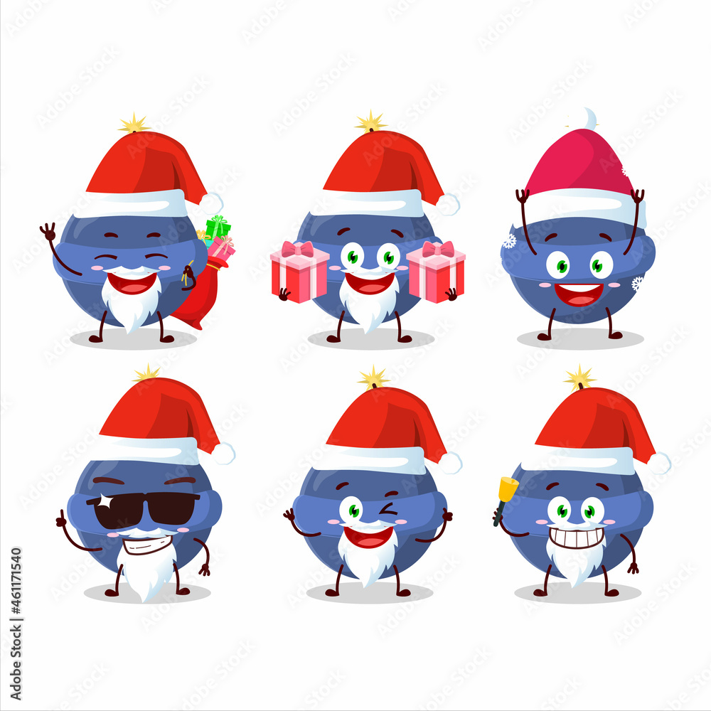 Santa Claus emoticons with smoke bomb firework cartoon character