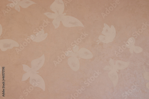 background with pink tint and white butterflies