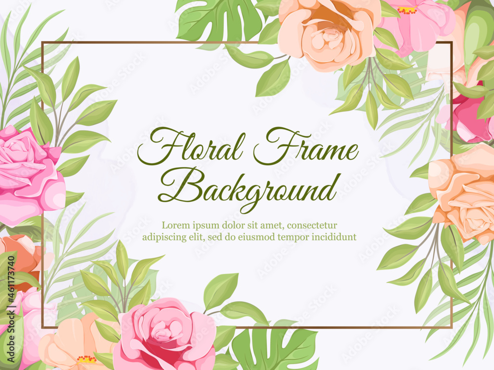 Floral Wedding Background Template Design
