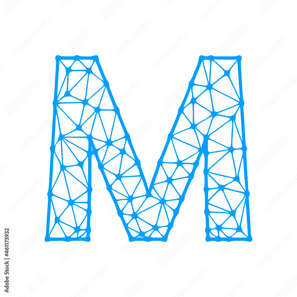 Letter m low poly design Letter m low poly design