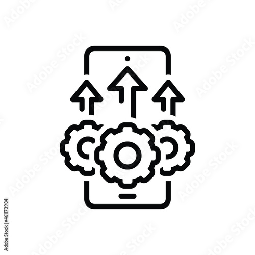 Black line icon for capacity