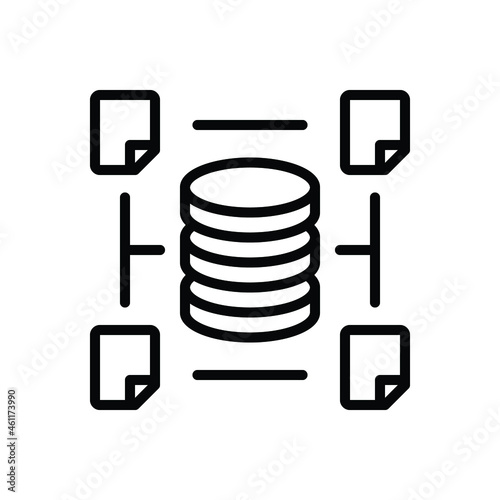 Black line icon for databases
