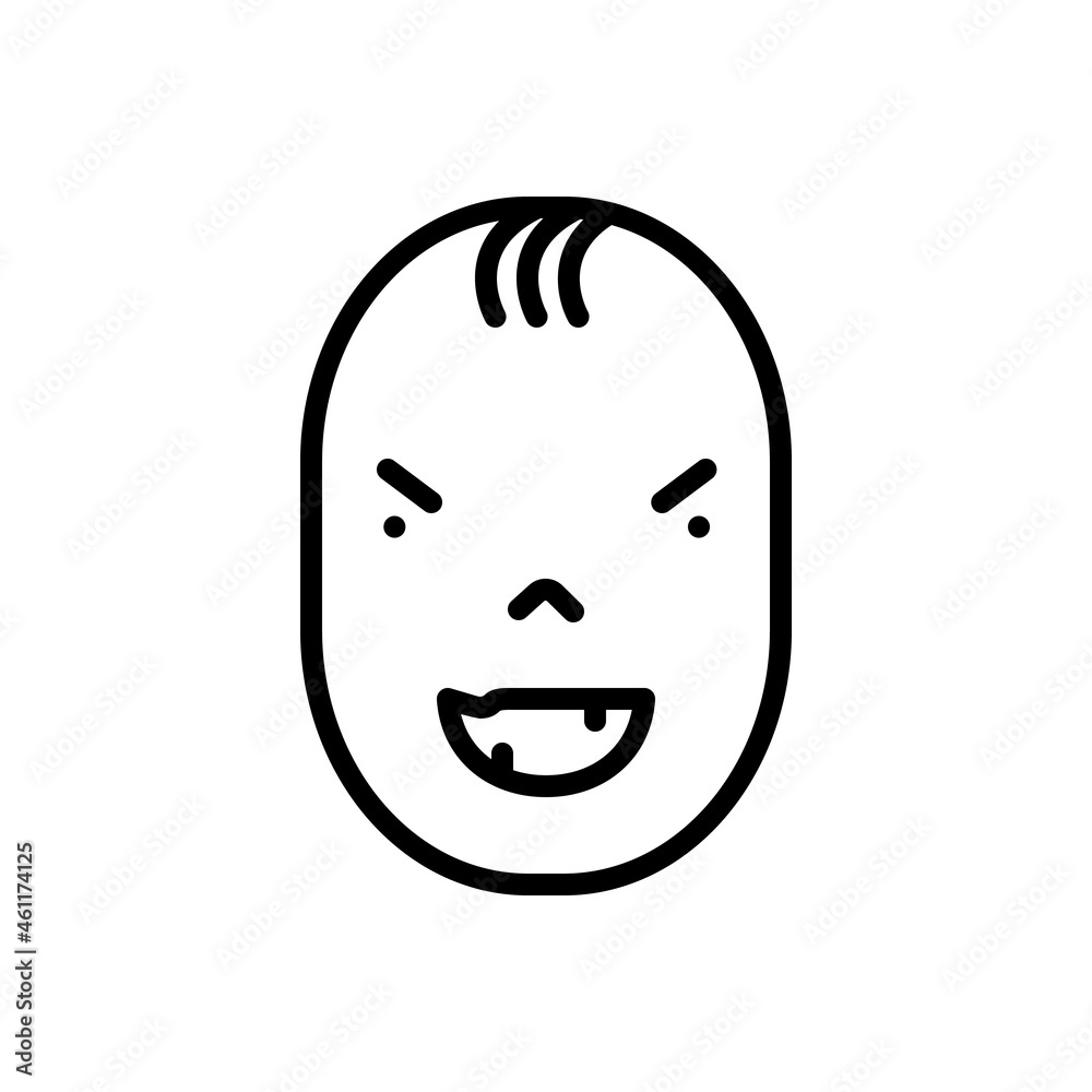 Black line icon for ugly Black line icon for ugly