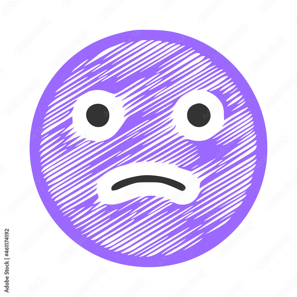 Fototapeta premium Sad smiley face scribble icon