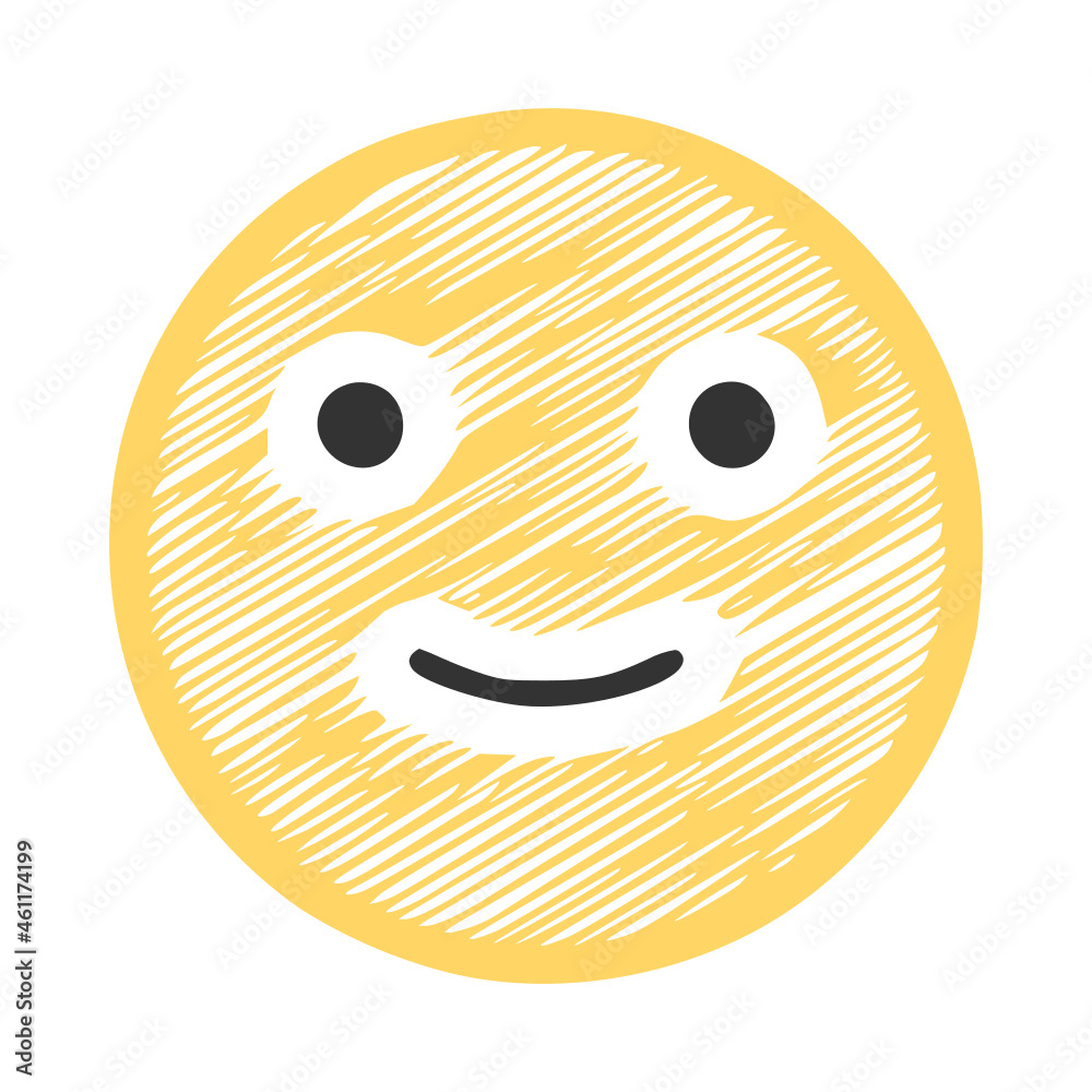 Fototapeta premium Happy smiley face scribble icon