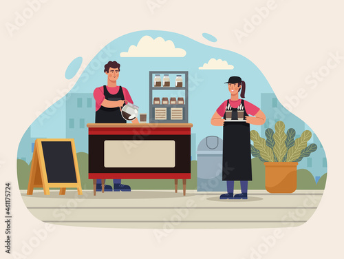 coffee shop kiosk
