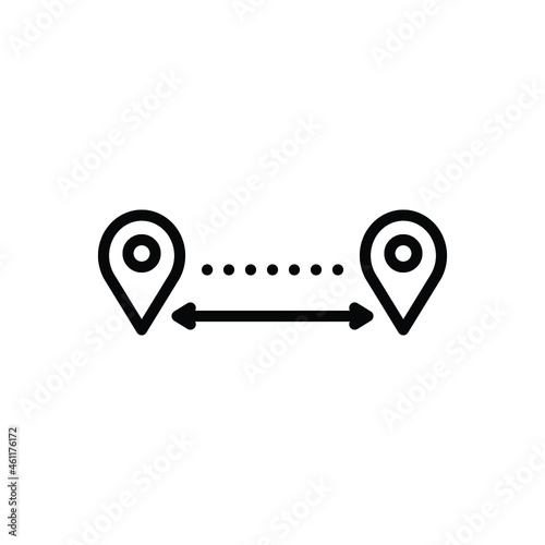 Black line icon for distances