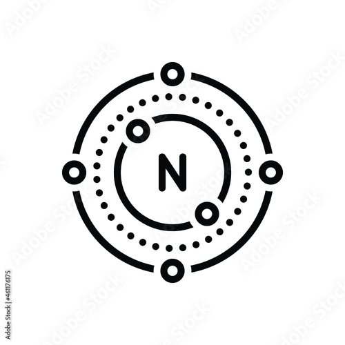 Black line icon for nitrogen