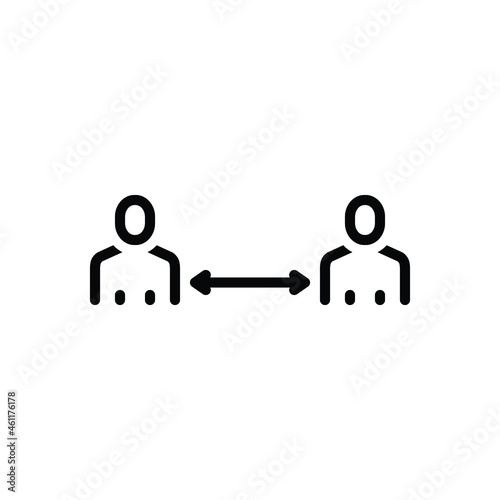 Black line icon for distances