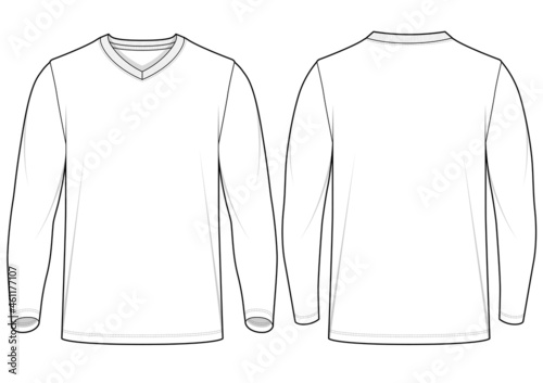 Long Sleeve V-neck T-shirt Artwork vector 