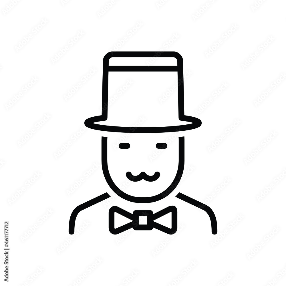 Black line icon for gentleman