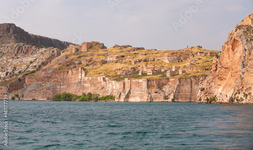 Abandoned Castle Rum Kale at Euphrates River (Firat River) - Halfeti, Gaziantep, Turkey