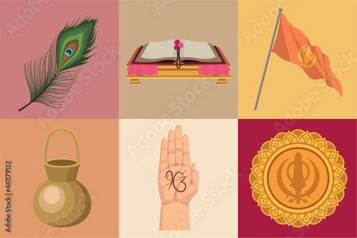 six guru nanak jayanti icons
