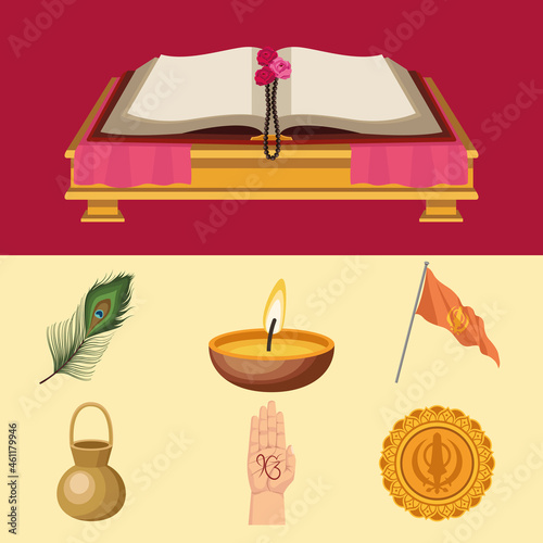 seven guru nanak jayanti icons