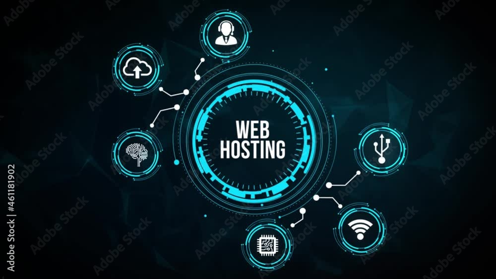 Internet, business, Technology and network concept. Web Hosting. The activity of providing storage space and access for websites.