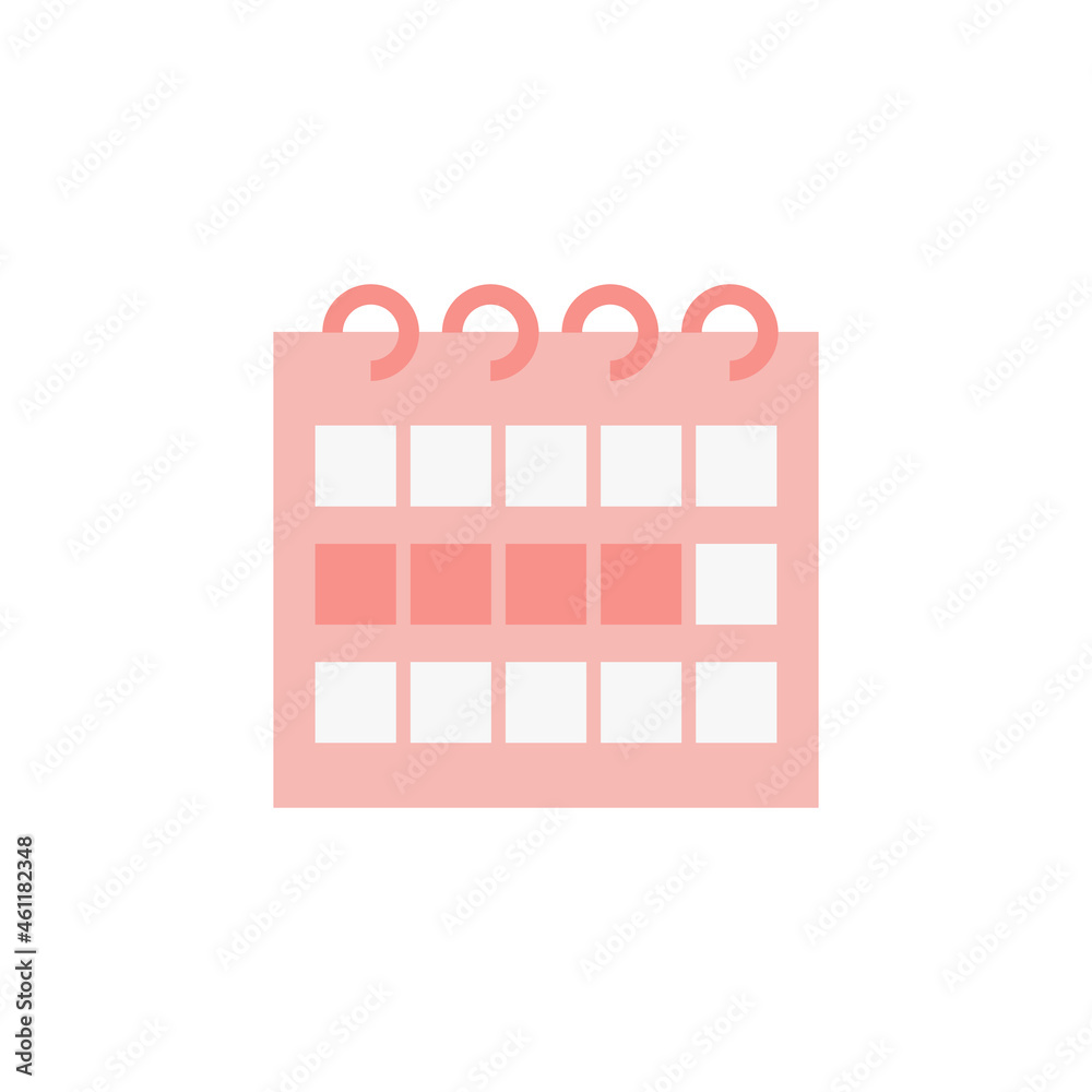 Calendar with marked fertile days of the menstrual cycle. Birth control methods. Fertility Awareness Based Methods FAMs of Contraception. Natural Family Planning. Vector icon in flat style. Calendar with marked fertile days of the menstrual cycle. Birth control methods. Fertility Awareness Based Methods FAMs of Contraception. Natural Family Planning. Vector icon in flat style.