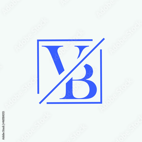 Tableau sur toile VB logo minimal, letters logo, monogram, minimalist, vector template