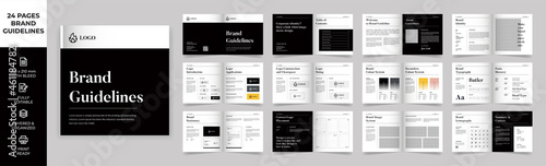 Square Brand Guideline Template, Simple style and modern layout Brand Style, Brand Book, Brand Identity, Brand Manual, Guide Book